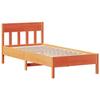 VidaXL Bed Frames with Headboard, Single Bed with Slat Base, Adult Bed, Bedroom Furniture, Modern, Wax Brown 842681