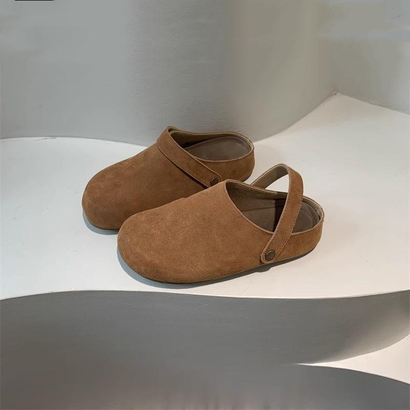 

Retro two wearing bag head slippers women s new comfortable and versatile lazy one pedal and half drag 40 коричневый