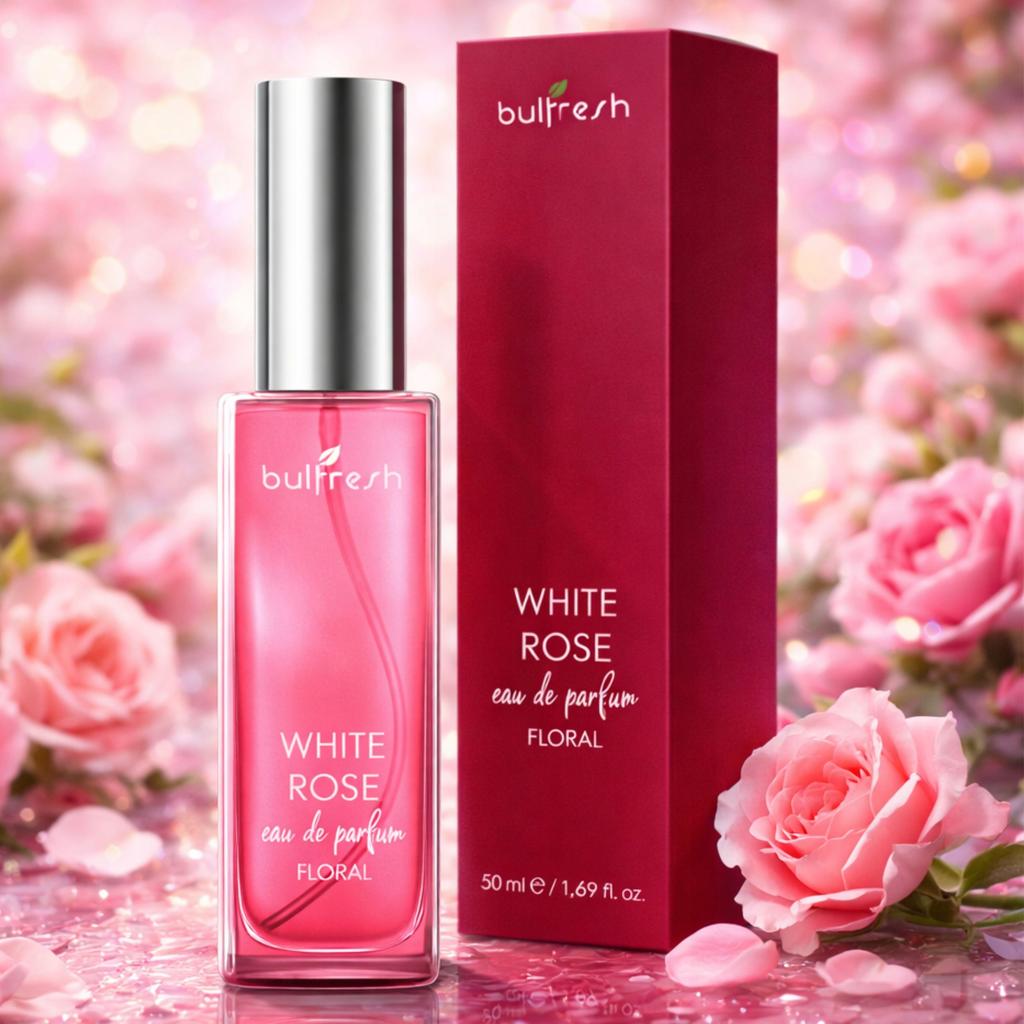 Perfumy damskie biała róża - świeży kwiatowy zapach z olejkiem 50 ml