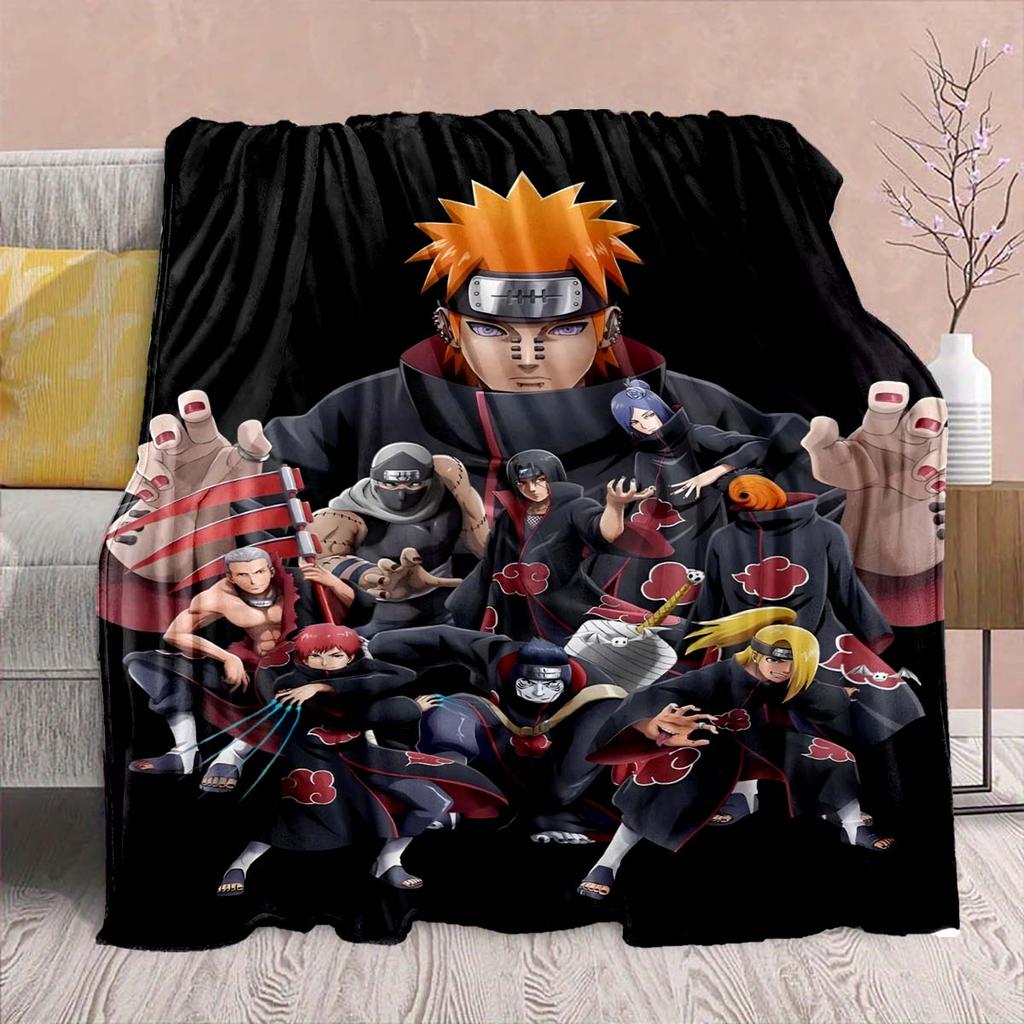 Naruto Anime Flannel Blanket - Soft Warm Perfect for Sofa, Bedding Camping Travel Office Home Decor -QJY