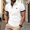 Men's Short Sleeve Polo Shirt - Solid Color, High-End Business Casual, with Lapel.