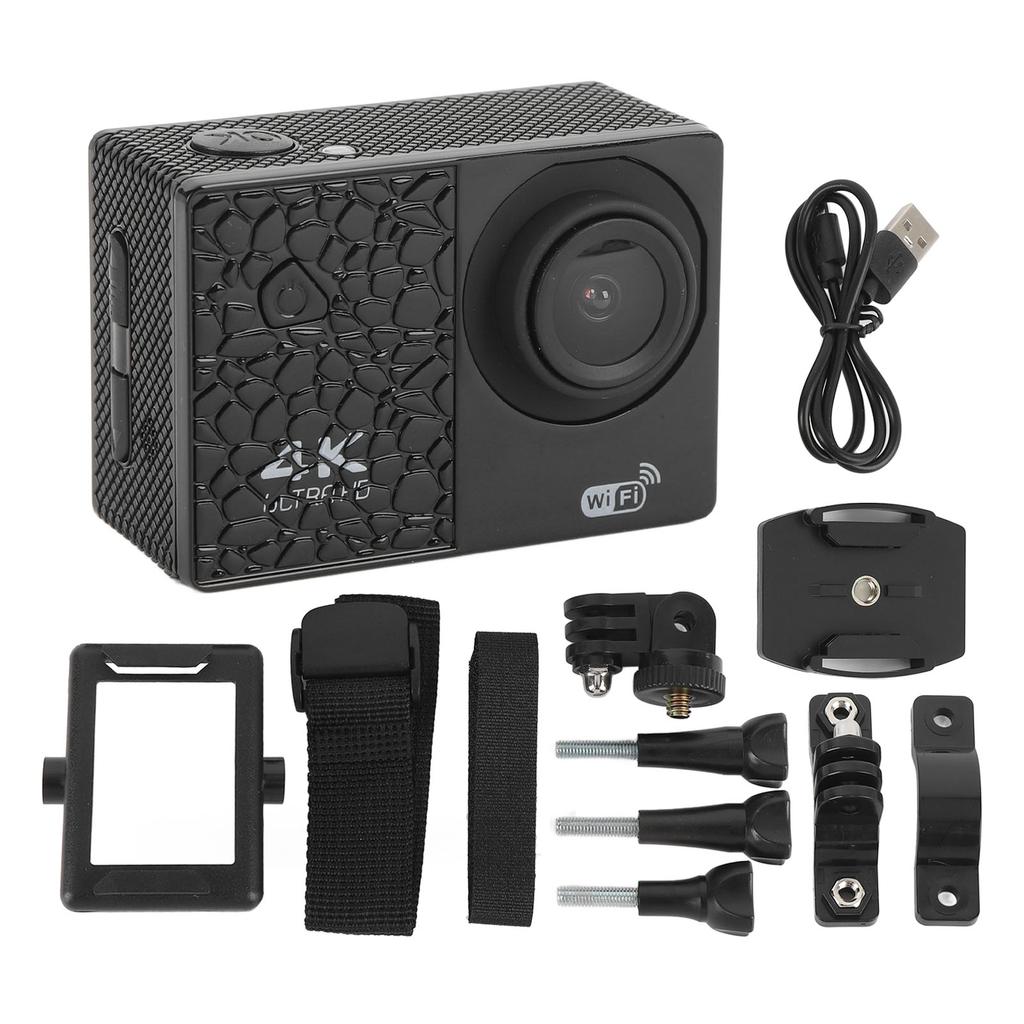 4K Camera with 2.0 Inch IPS Main Screen 170 Degree Wide Angle Multi Axis Stabilization DV Fast Data Sync Cycling Camera