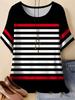 Vintage Women Summer Stripe T-Shirt 3D Printed Streetwear Casual Tees O-Neck Short Sleeves T-Shirt Fashion Y2k Woman Clothing