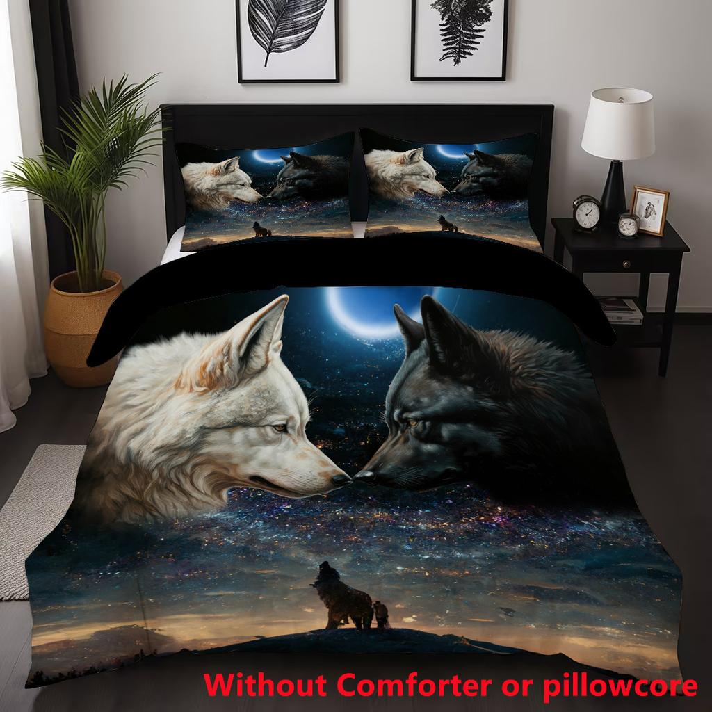 Three-Piece 3D Digital Printing Quilt Cover Custom Tk Bedding Home Textile Three-Piece Set