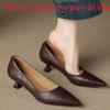 Fall Womens Pointed Toe Low Heel Dress Shoes With Pu Material For Office Wear