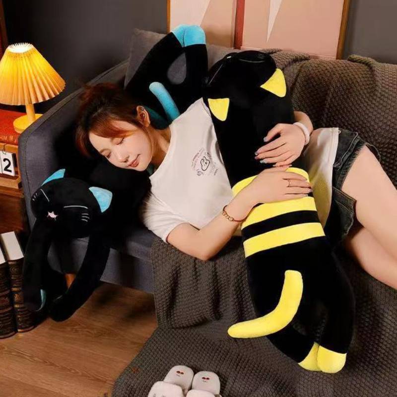 Plush Cat Pillow Toy With Pp Cotton Filling For Kids And Adults