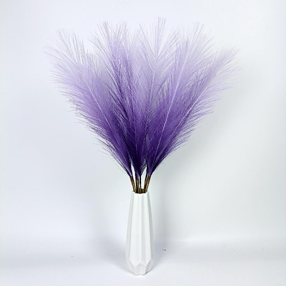 10PCS/55cm Fluffy Pampas Grass Gradient Color Fake Plant Reed  Christmas Festival Decor
