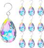 10pcs 38mm Sun Catcher Crystal Teardrops Chandelier Parts, Chandelier Crystal Prisms Pendants with Hook for Hanging Crystals On Lamp, Window, Mot