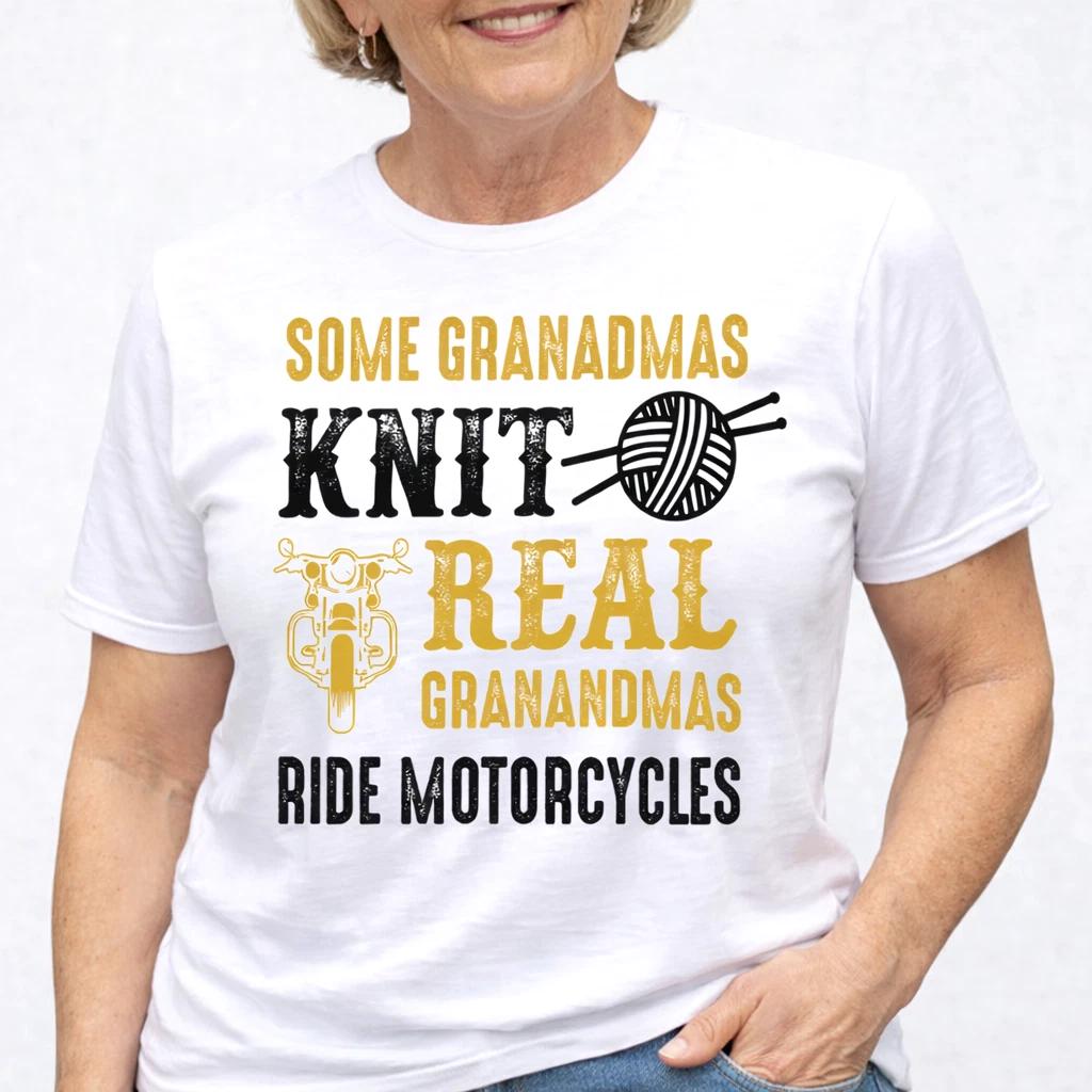 Motorcycle Grandma T Shirt Funny Biker Nana Tee Real Grandmas Ride Motorcycles 2XL