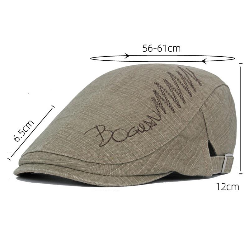 Frühling Sommer Baskenmütze Herren Baumwolle Zeitungsjunge Mütze Brief bestickt Forward Cap Outdoor Sonnenhut
