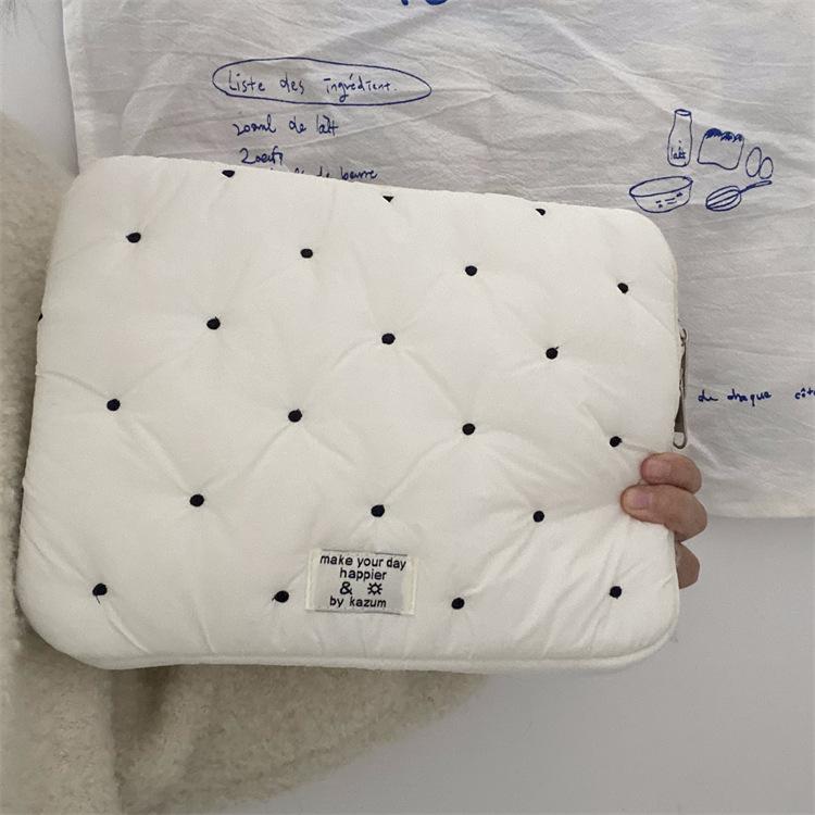 Tablet Bag Liner Bag New Embroidery Dot Notebook Storage Bag Female
