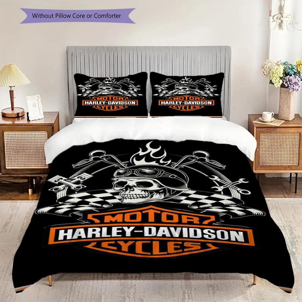 Elegante Biancheria da Letto Personalizzata per la Cultura delle Moto(1 * copripiumino + 2 * federa, senza nucleo) Set biancheria da letto Regalo di Natale per compleanno Morbido e confortevole
