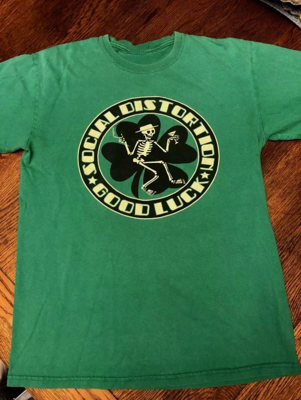 

Social Distortion Good Luck TShirt Short Sleeve Cotton Green Men S to 5XL Unisex T-Shirt XXXXL