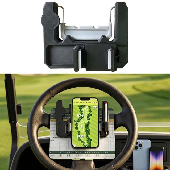 Golf Cart Steering Wheel Phone Holder Universal Flip-up Phone Mount for Golf Cart Anti-Slip
