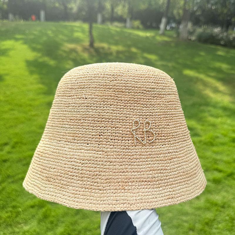 Fashion Women Raffia Straw Bucket Hat