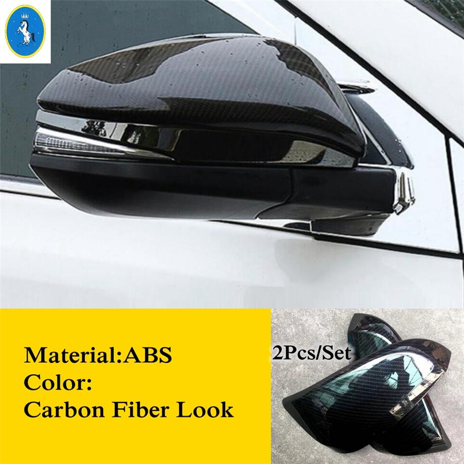 Carbon Fiber Door Rearview Mirror Protector Shell Housing Cap Rubbing Strip Cover Trim For Toyota Venza / Harrier  - 2024