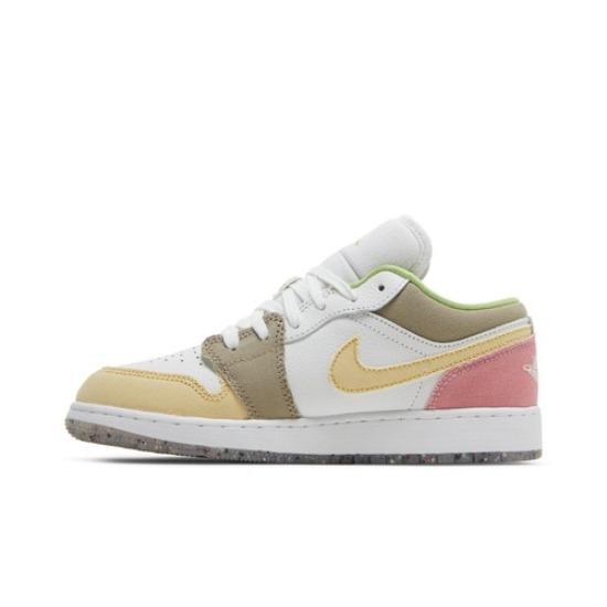 Air Jordan 1 Low SE GS Pastel Grind Low-top Retro Sneakers DJ0341-100