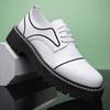 Luxury Brand Men's Glossy Leather Shoes Simple Black Thick Soled Workwear Shoes Men's High-quality Casual Shoes Free Delivery