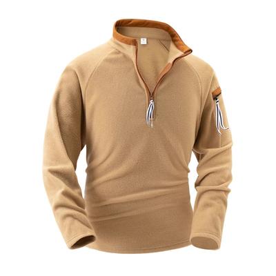 Men's Fleece Pullovers & Long Sleeves Standing Collar Half Zipper Tactical Arm Zipper Sweatshirt Pullover Training Men's Clothing