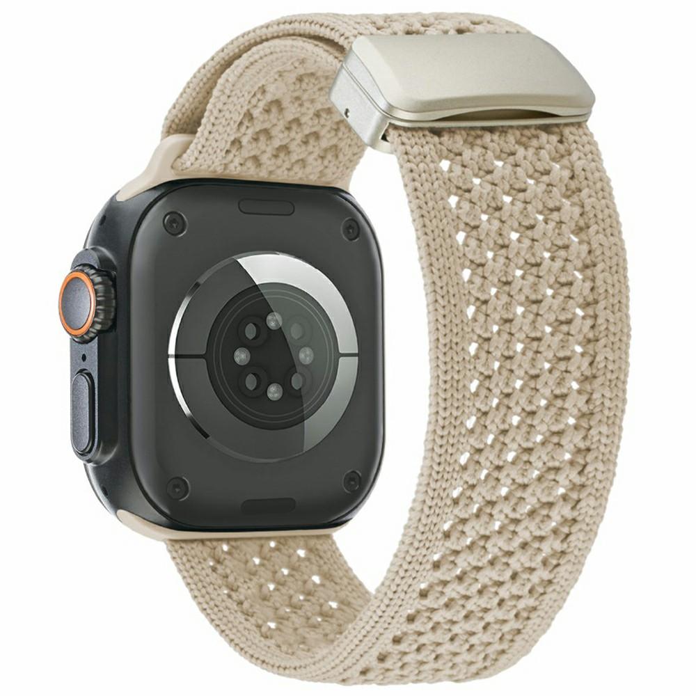 

Watch Band For Apple Watch Series 10 9 8 7 SE 6 5 4 3 2 1 42mm 41mm 40mm 38mm Breathable Woven Nylon Strap Starlight
