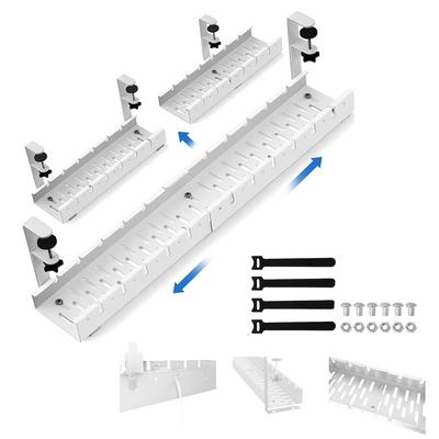 Expandable Under Desk Cable Management Tray Heavy Duty Cable Storage Rack Wire Management Rack for Power Strip Adapter