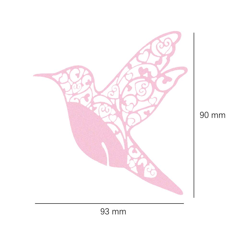 Cartes de Place en forme de colibri découpées au Laser sur papier nacré, fournitures de décoration pour fête de mariage