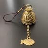 Vintage Pure Copper Bell Keychain Rustproof Brass Small Pendant Portable Ornament for Car Key Backpack Accessory Gift