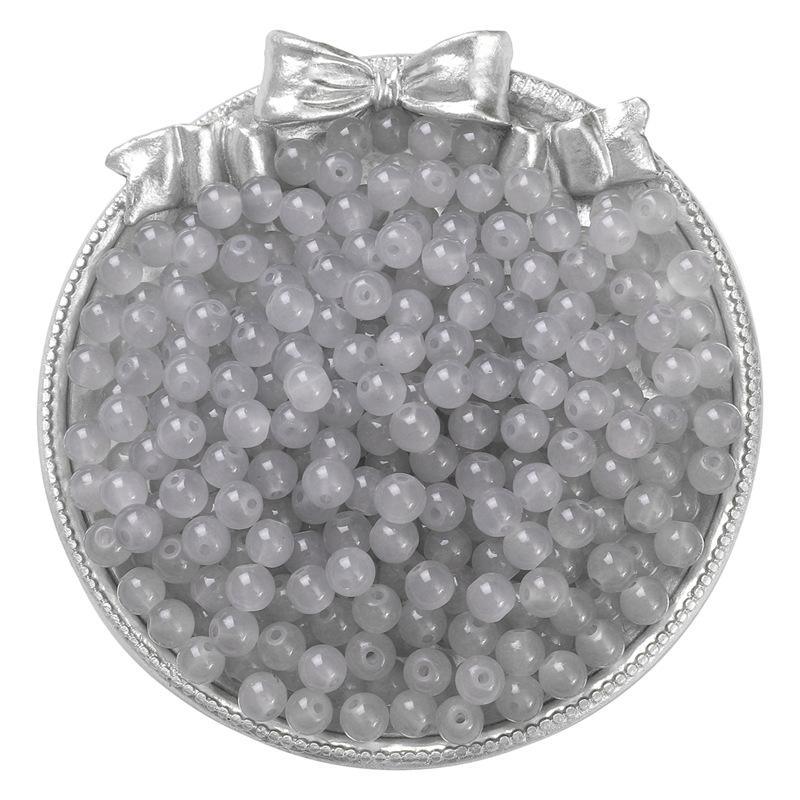 Bracciale con Perle Rotonde in Vetro Gelatina Pittura Imitazione Giada Perline Sfuse Perline Smaltate Accessori Ciondoli Fatti a Mano per Collane Fai da Te