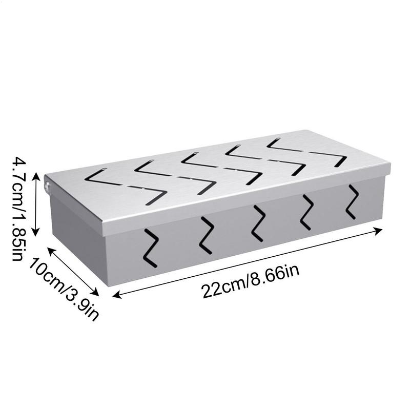 Outdoor Grilling Box Wood Chips BBQ Grill Case With Hinged Lid BBQ Grill Case Enhanced Wood Chips Flavor For Grill Food Lovers