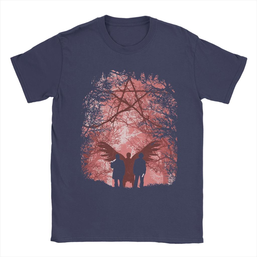 Famous Hunters T-Shirts Supernatural Sam And Dean Hip Hop Funny 100% Cotton Tee Shirt Short Sleeve T Shirts Plus Size Tops