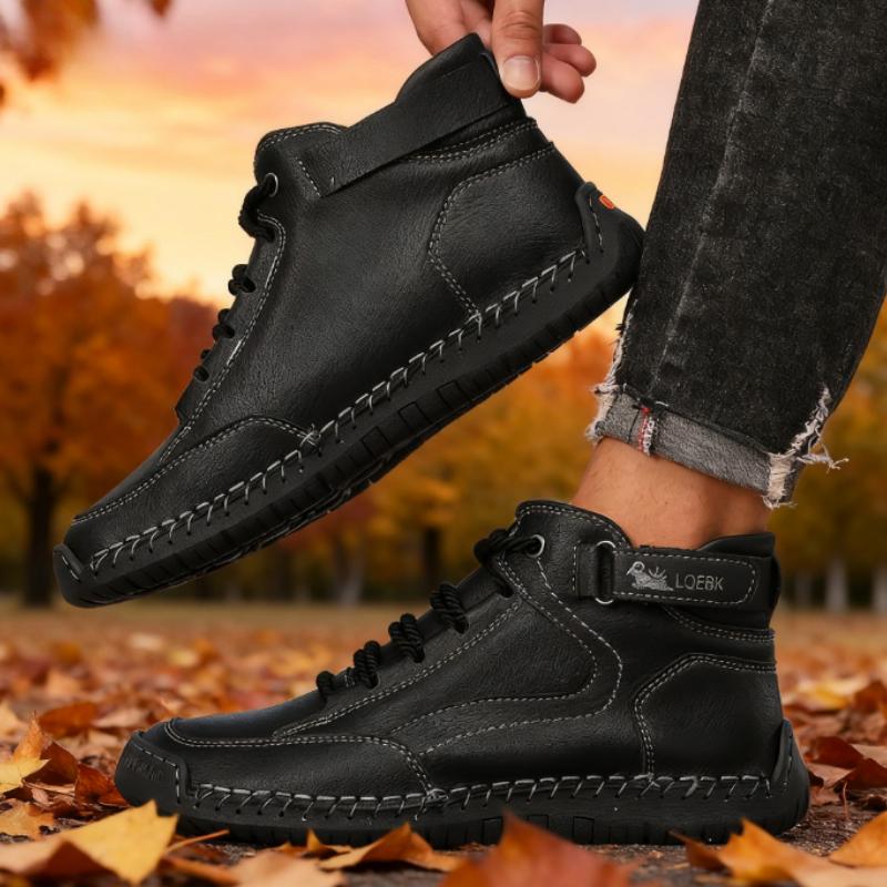 Men's Outdoor Bare Boots Vintage Classic Handmade Leather Work Shoe Soft Sole Comfort Breath Casual Loafers Men's Driving Shoes