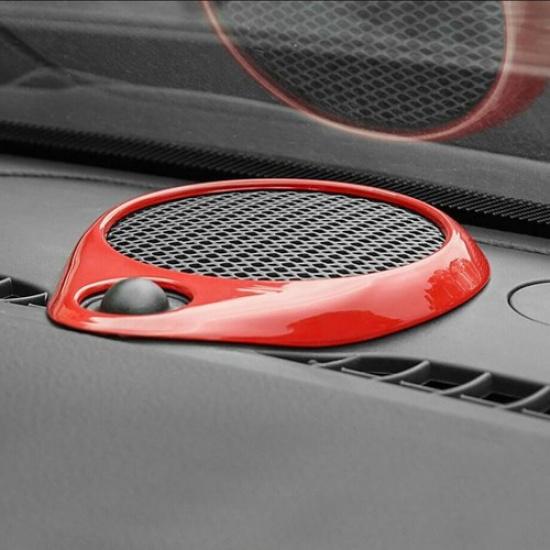 Fit For 2011-2024 Dodge Durango Red Interior Dash Center Speaker Ring Cover Trim