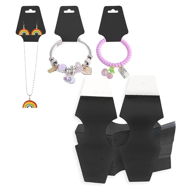 100XAdhesive Card Double-Sided Sticky Card Jewelry-Tag for Selling Packaging Necklaces Bracelet Kraft Paper Display Card