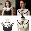 Pleated Design Lolita Fake Collar Retro Style Clown Costume Shawl Lolita Lapel Cape  Costume Party