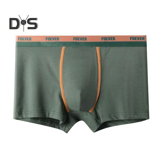 Men Boxer Underwear Mid-rise Elastic Waist Shorts Briefs Letter Print U-Convex Stretchy Panties Daily Wear