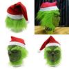 Rascal Green Monster The Grinch Mask With Christmas Hat For Adult Cosplay Fun