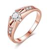 Popular 2 Colors Wedding Engagement Ring with Dainty Sparkling AAA+ Zircon Rhinestone Crystal for Women Party Gift