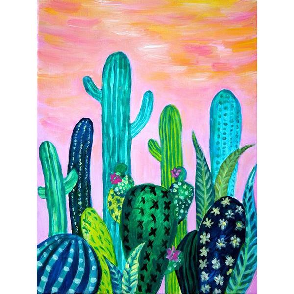 5D Diy Cactus Flower Diamond Painting Plant Diamond Embroidery Flower Cross Stitch Rhinestones Mosaic Kit Handicraft Home Decor