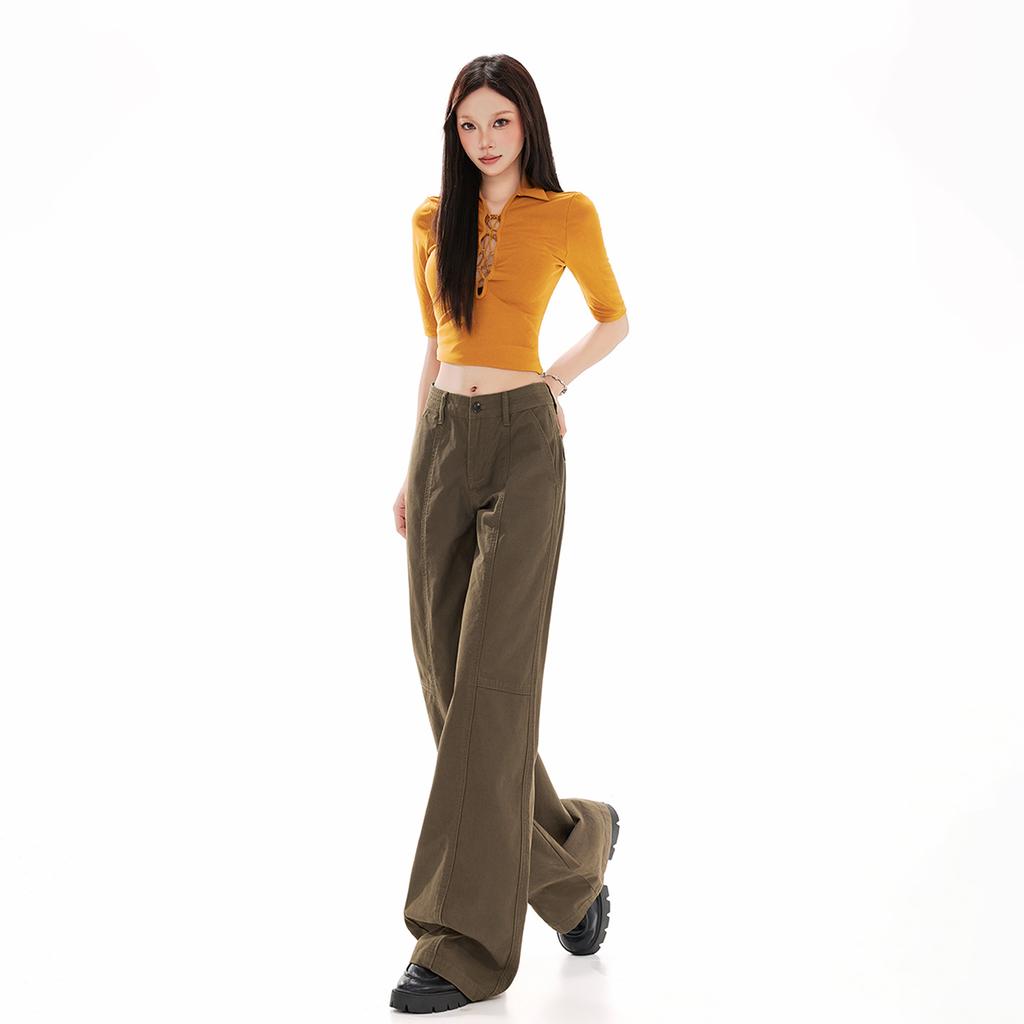 16ss | 1116 spring and summer denim slim trousers show white new American retro mopping slightly versatile drape