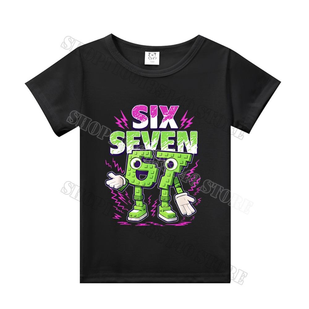 Steal A Brainrot Short Sleeve Children T-shirt 67 Six Seven Cotton Tops Tshirt Boys Girls Clothing Fashion Funny Kid Tee Shirts