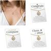Stylish Compass Pendant Necklace In Gold Silver Rose Gold Adjustable Chain Length