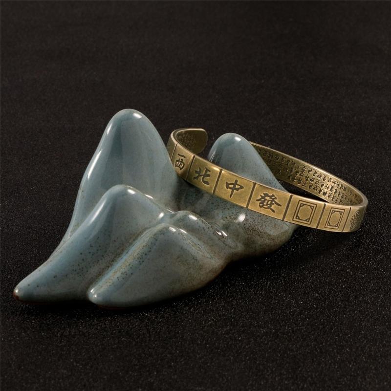 Fashionable Handmade Brass Bracelet With Customizable Fit And Cultural Symbolism Brass Wristband For Everyday Wear