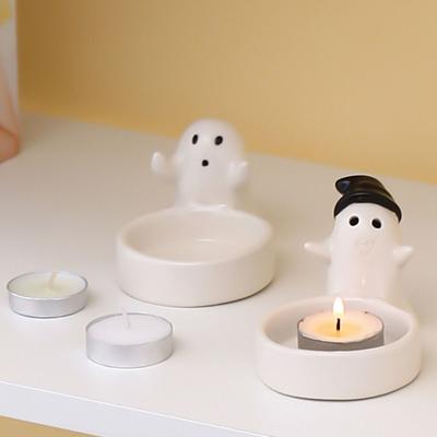 Aromatherapy Candle Ghost Candle Holder Candle Lamps Scented Light Holder Scented Candles Cute Ghost Figurines Halloween Decor