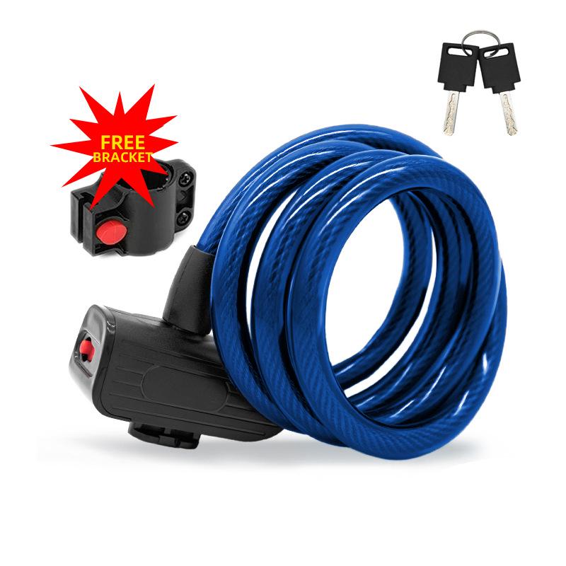 Five-Digit Combination Anti-Theft Steel Cable Lock for Bicycles and Helmets