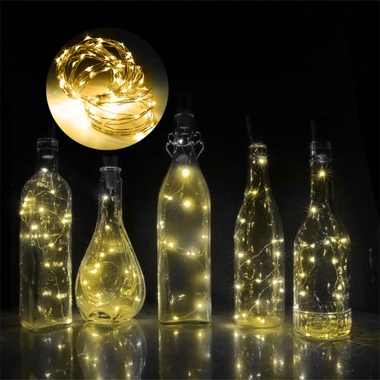 10 Pièces Guirlandes Lumineuses pour Bouteille de Vin avec Bouchon Super Lumineuses Étanches à Piles Mini Guirlandes Lumineuses Décoratives Romantiques