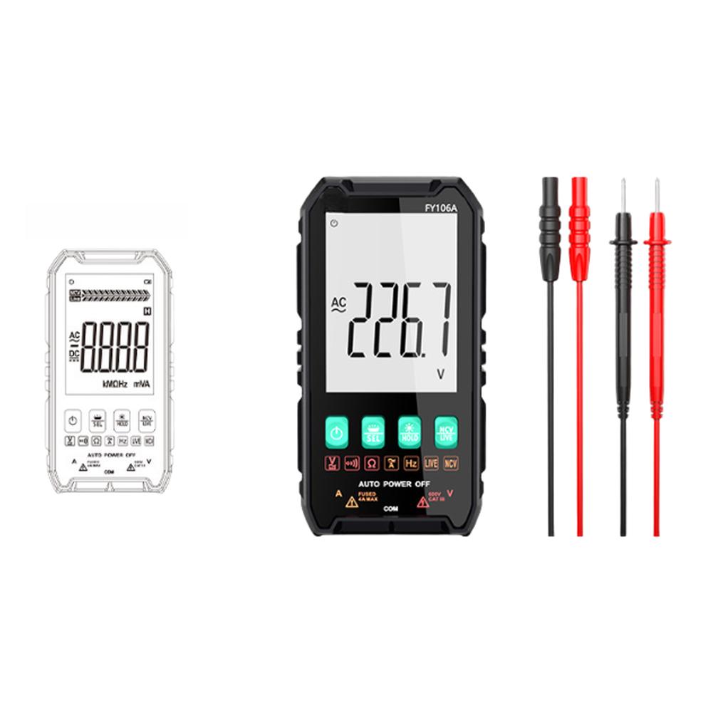106B Ultra-dünnes digitales Multimeter Auto Manuelle Bereichswahl Spannung Strom Widerstand NCV-Erkennung Inklusive eines großen LCD-Bildschirms