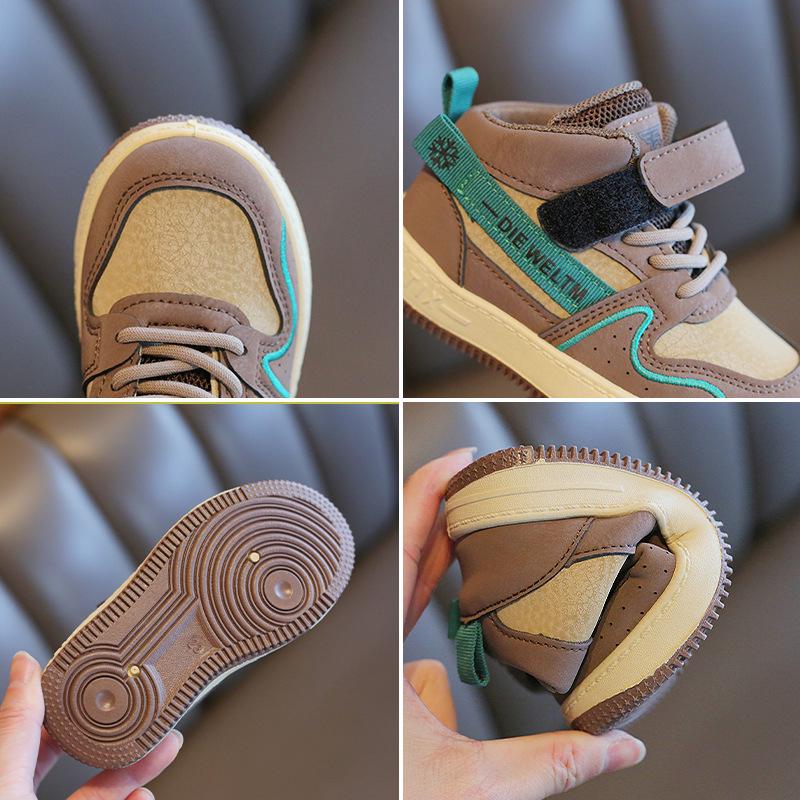 2025 Spring & Fall Kids' High-Top Sneakers: Soft Sole Casual Shoes for Boys & Girls