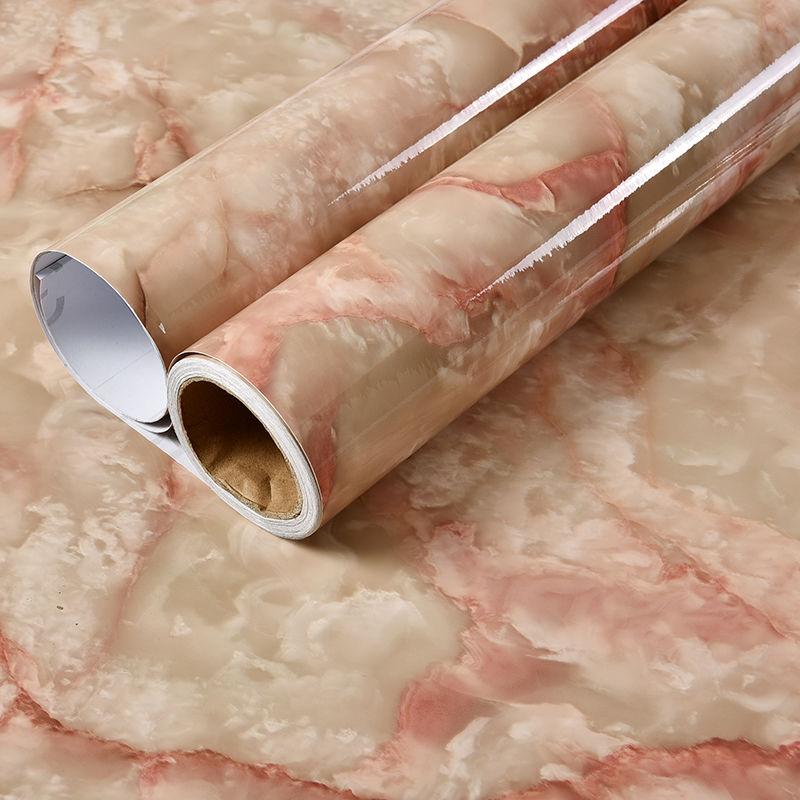 Vinyl Marble Wallpaper Modern Kitchen Oil Proof Waterproof Self Adhesive Fire Prevention Wall Sticker For Ambry Furniture Decor