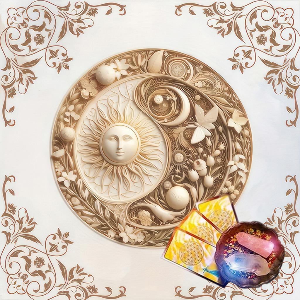 Square Divinations Tapestry Sun Flower Pattern Astrology Tablecloth Tarots Tablecloth Table Cloth Witchcrafts Supplies