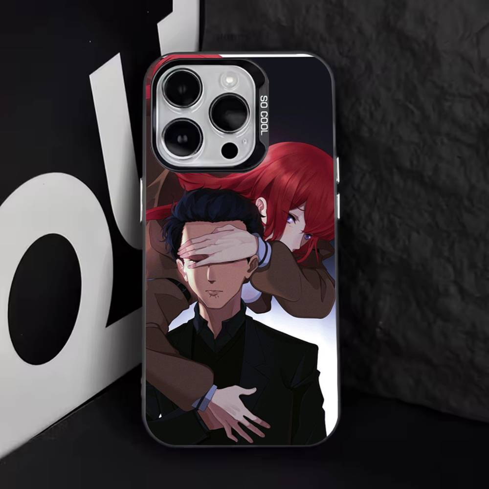 Steins Gate Okabe Anime Phone Case For iPhone 16,15,14,13,12,11,8,7,Pro,Max,Plus,Mini,XS,SE Anti Fall Black Matte Hard